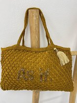 Mycha Ibiza - sac - ocre - jute - cabas - 46x30 cm - sac de plage Ibiza