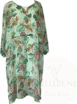 Yest Strand Tuniek - blouse jurkje - groen met patroon - maat 36
