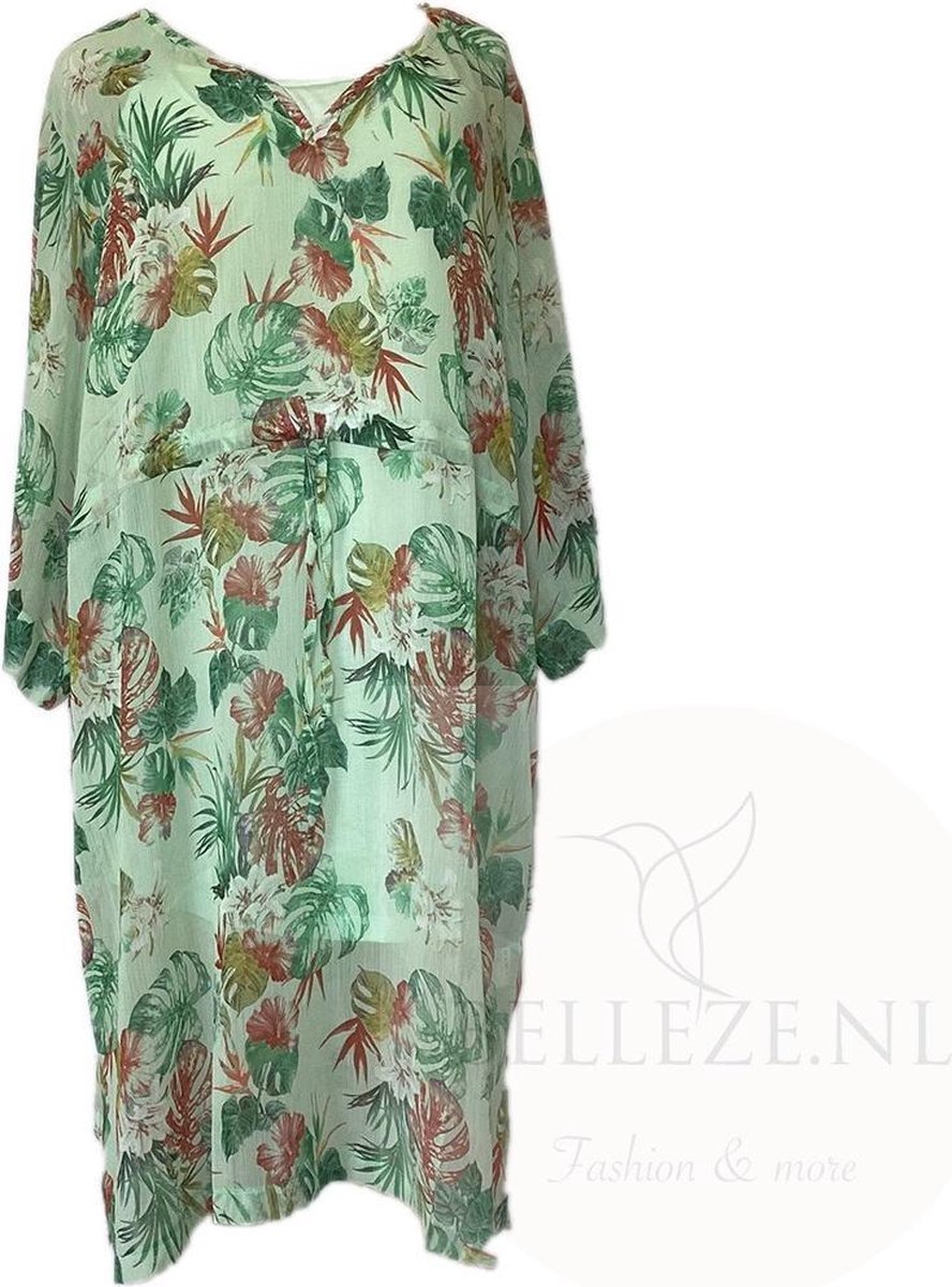 Yest Tuniek - blouse jurkje groen met patroon - maat 36 | bol.com
