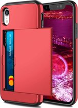 Apple iPhone XR Backcover | Rood | Pasjeshouder