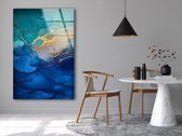Glazen schilderijen - Alcohol Ink Kunst - Abstract Multicolored Marmer Kunst - 4 mm Veiligheidsglas - 70x110 cm - Modern Glasschilderij