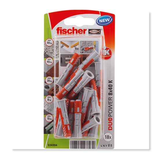 Studs Fischer DuoPower 534994 8 x 40 mm Nylon (18 Stuks) - Fischer