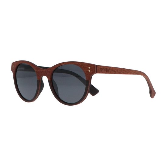 5one® Florence - Sapele hout zonnebril rond model met grijze lens van 5one® — afbeelding 3