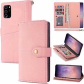 iPhone 11 Pro Max Luxe Book Case Hoesje met Koord - PU Leer - Pasjeshouder - Magnetische Sluiting - Apple iPhone 11 Pro Max - Roze