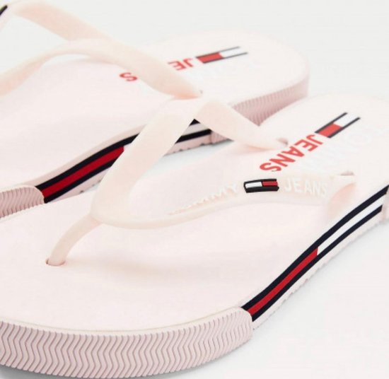 Tommy Hilfiger Slippers - Maat 36 - Vrouwen - lichtroze - wit - rood