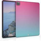 kwmobile hoes voor Apple iPad Pro 12,9" (2020) - siliconen beschermhoes voor tablet - Tweekleurig design - roze / blauw / transparant