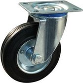 Zwenkwiel - 160 mm - Massief rubberen band - Stalen velg