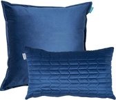 Sierkussen Fluweel Uni Indigo Blauw 50x50 en 30x50 cm Set van 2 kussens