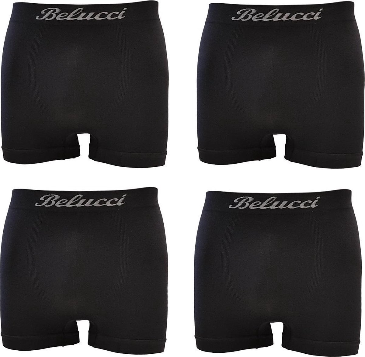 Belucci heren boxershorts set van 4 stuks zwart maat M/L