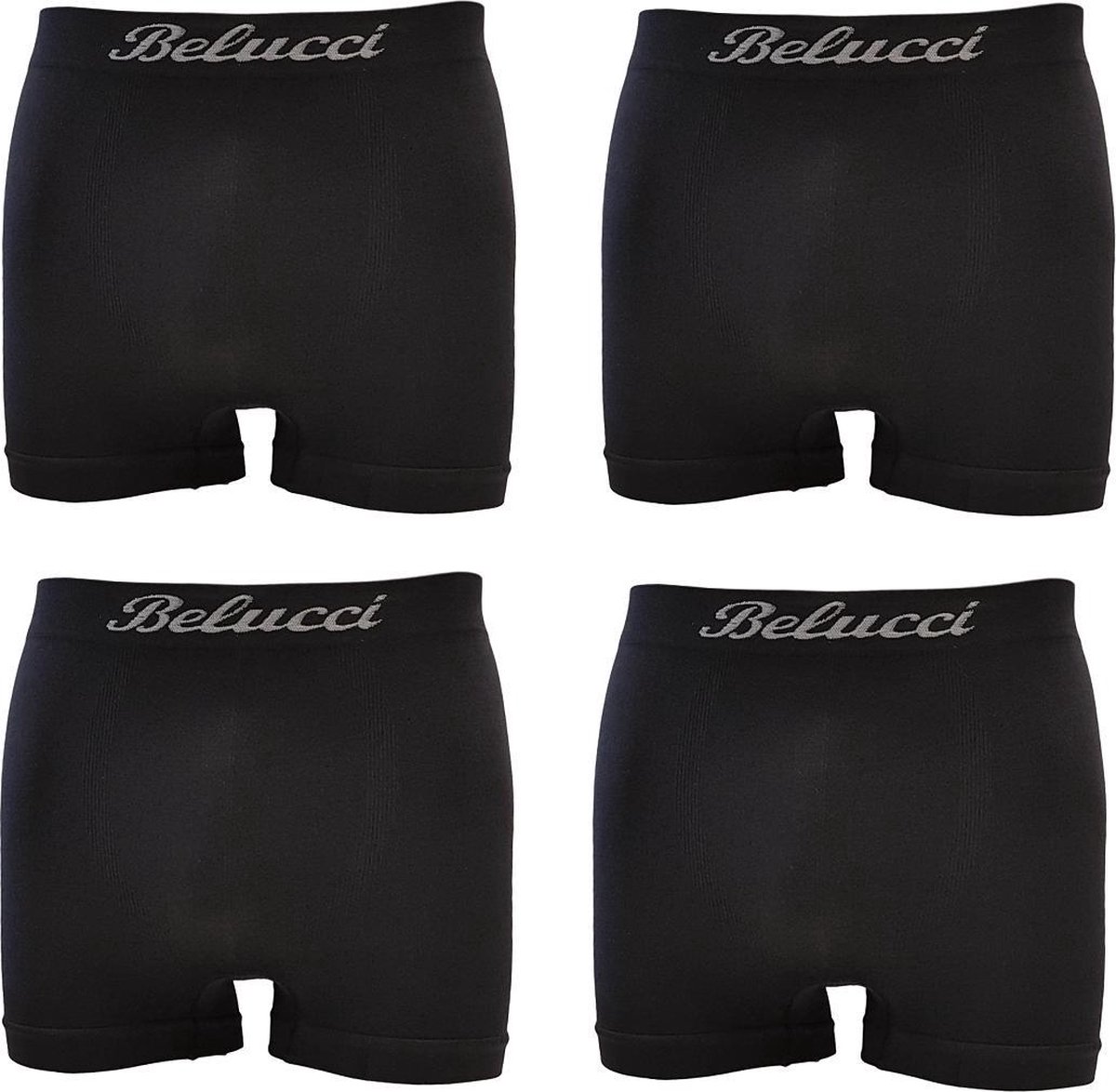 Belucci heren boxershorts set van 4 stuks zwart maat M/L