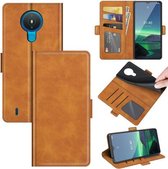 Voor Nokia 1.4 Dual-side Magnetische Gesp Horizontale Flip Lederen Case met Houder & Kaartsleuven & Portemonnee (Geel)