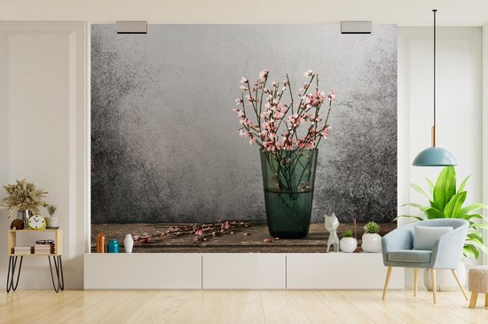Behang - Fotobehang Bloemen - Roze - Stilleven - Breedte 300 cm x hoogte 240 cm
