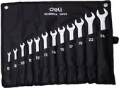 Combinatiesleutelsets 12-delig - met etui - Deli Tools EDL130012A