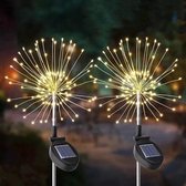 Solar Starburst Lamp - Set van 2 - 120 LED's per lamp - Vuurwerk - Warm wit licht - Tuinverlichting op zonne-energie - Bruiloft, feest, partij - Kerst