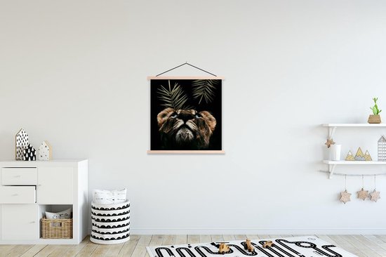 Porte-affiche avec affiche - Affiche scolaire - Tigre - Navigation - Zwart - 60x60 cm - Lattes transparentes