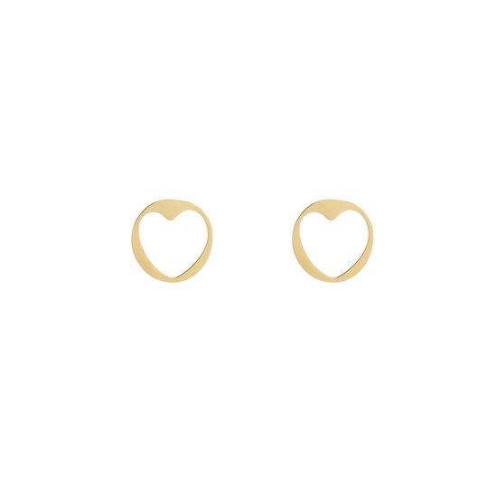Michelle Bijoux oorsteker met uitgesneden hart Goud JE12839