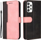 Roze bookcase hoesje Samsung Galaxy A52 met draagkoord in PU  Leder