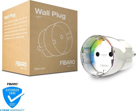 Zorg klein saai FIBARO Wall Plug - Type F (NL) - Slimme Stekker incl. energiemeter - werkt  met Toon,... | bol.com