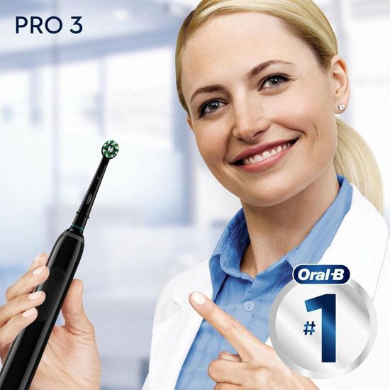 Oral-B Pro 3 3000 - Zwart - Elektrische Tandenborstel - Ontworpen Door Braun - Black Edition - Oral B