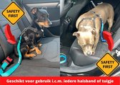 Autogordel voor honden - rood - voor optimale veiligheid onderweg voor hond en baasje - schok absorberend - hondengordel - voor alle honden - bestand tegen grote krachten - geschik
