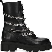 Sacha - Dames - Zwarte biker boots met kettingen - Maat 40