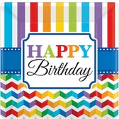 feestborden Bright Birthday 17,7 x 17,7 cm 8 stuks