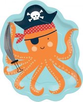 feestborden Octopus Birthday 8 stuks 18 cm