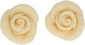 FunCakes - Marsepein Decoratie - Rozen - Wit - Set/6