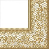 servetten Delicate Lace 33 x 33 cm 16 stuks goud
