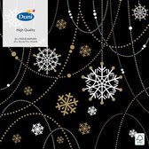 servetten Snow 3-laags 33 x 33 cm papier zwart 20 stuks