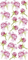 muurstickers Roses 15 x 31 cm vinyl roze 20-delig