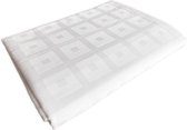 Tafelkleed Blok damast wit 150 x 250 (Hotelkwaliteit 250gr/m2) - 100% katoen