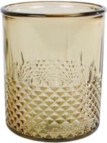 theelichthouder Diamond 10,5 cm glas brons
