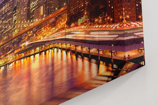 Artaza - Peinture sur toile - Skyline New York du Centrum -ville en violet - 50x40 - Photo sur toile - Impression sur toile