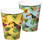 bekers toekan 350 ml karton blauw/geel 8 stuks