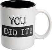 mok Black & White You did it 330ml keramiek wit