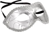 verkleedmasker 17 cm zilver