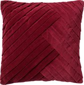 GIDI - Kussenhoes velvet 45x45 cm Merlot - rood - met rits