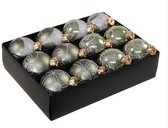 pc. deco glassball granit green 75 mm | Kerst | Kerstballen