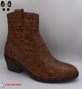 Helioform dames western laarsje, H237 cognac croco, Maat 38