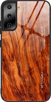 Samsung Galaxy S21 hardcase met houtstructuur look