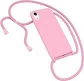 Apple iPhone XR Case Rose - Coque arrière en Siliconen avec cordon