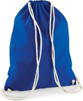 10x stuks sporten/zwemmen/festival gymtas kobalt blauw met rijgkoord 46 x 37 cm van 100% katoen - Kinder sporttasjes