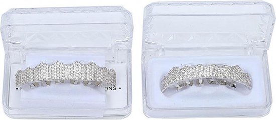 Gouden Tanden, Zilveren Tanden, Plating Tanden Brace, Hip Hop Stijl, Voor Mannen Vrouwen, Verwijderbare Hip Hop Grills voor Uw Tanden, Metalen Tanden Grillz( Zilver