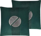 Beliani CEROPEGIA - Sierkussen set van 2 - groen - polyester