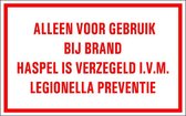 Legionella preventie tekststicker 200 x 125 mm