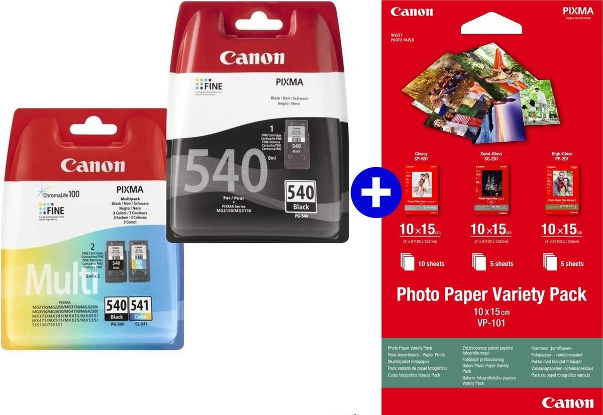 Canon PG-540 & CL-541 - Cartouche d'encre - 2x Zwart / 1x Couleur