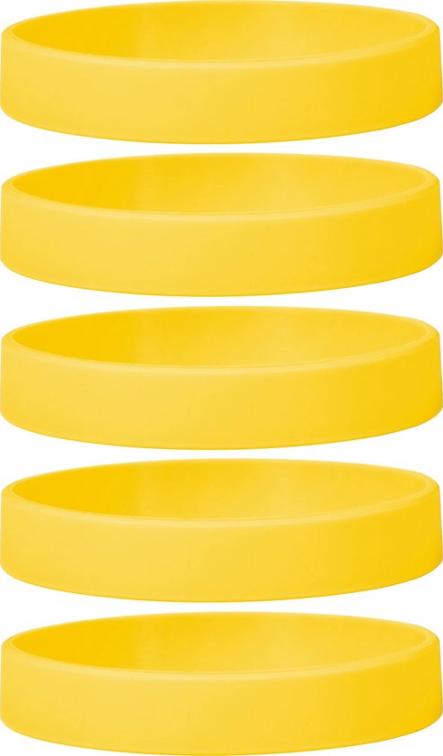 Dinilu - 30 x Siliconen Armbanden Geel - voor Volwassenen