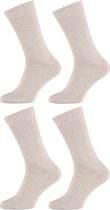 Premium Sokken Heren Sokken Dames 4 paar - Licht beige - Naadloze Sokken Dames - Maat 39/42