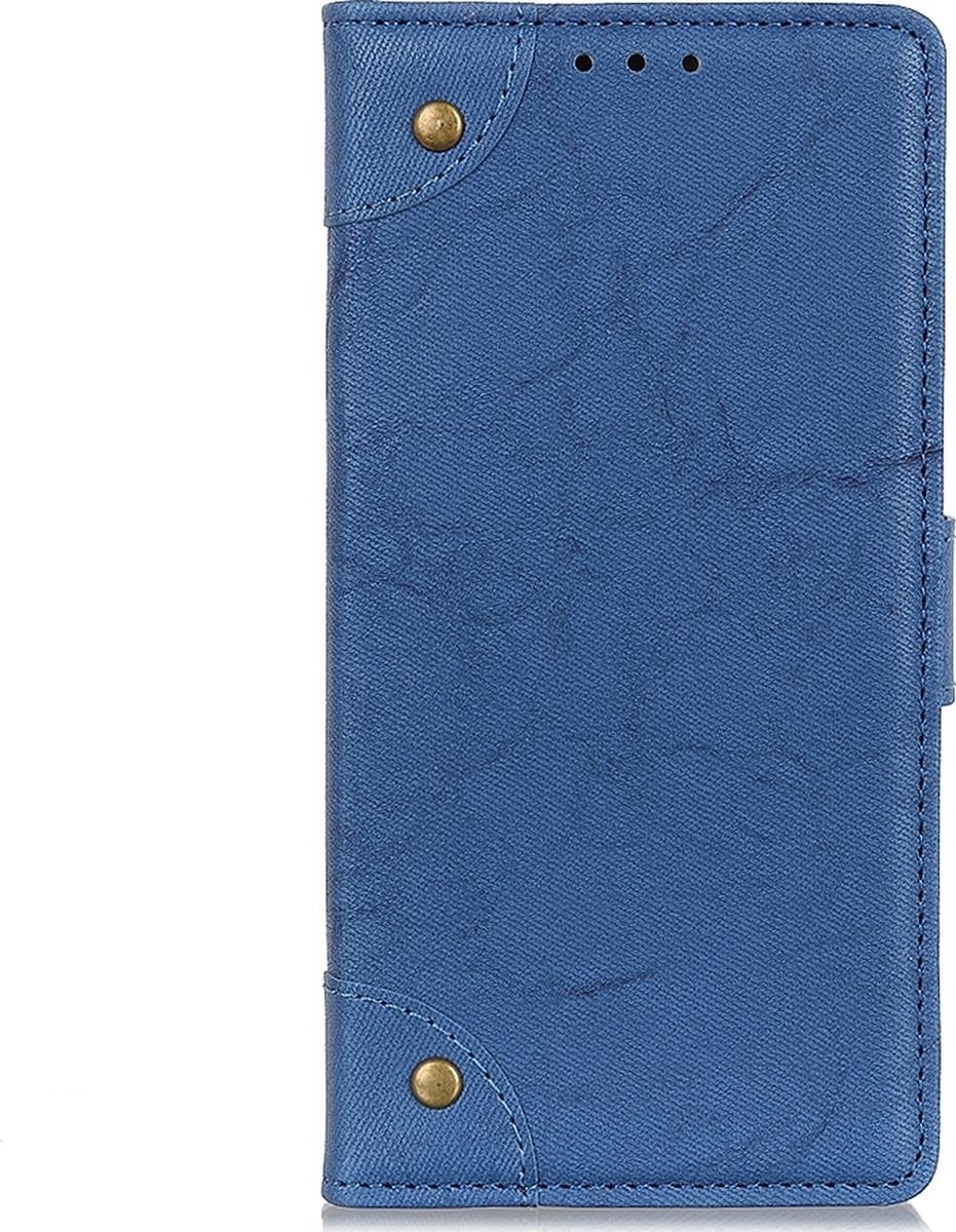 Mobigear Telefoonhoesje geschikt voor OPPO Reno 4 Pro 5G Hoesje | Mobigear Ranch Bookcase Portemonnee | Pasjeshouder voor 3 Pasjes | Telefoonhoesje voor Pinpas / OV Kaart / Rijbewijs - Blauw